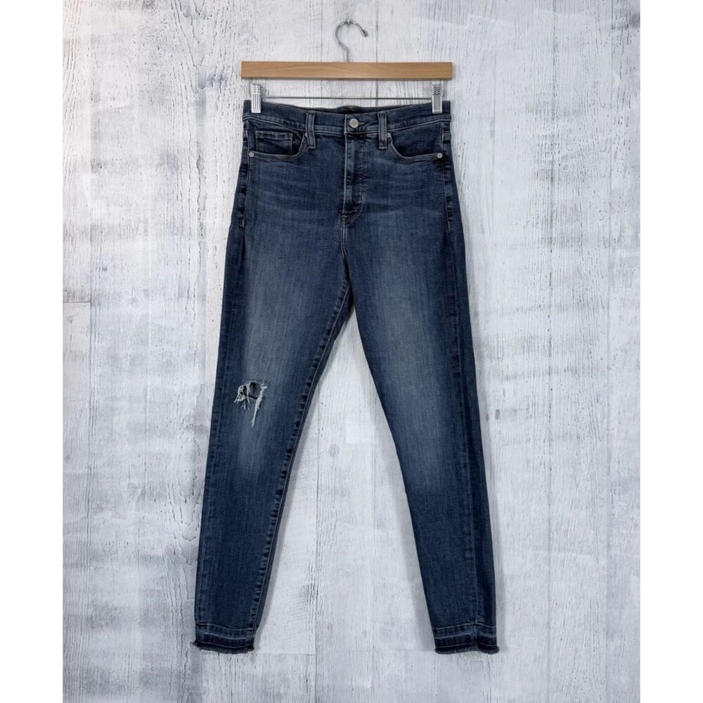 Banana Republic High-Rise Skinny Jeans Womens Sz 28 Distressed Raw Edge Stretch